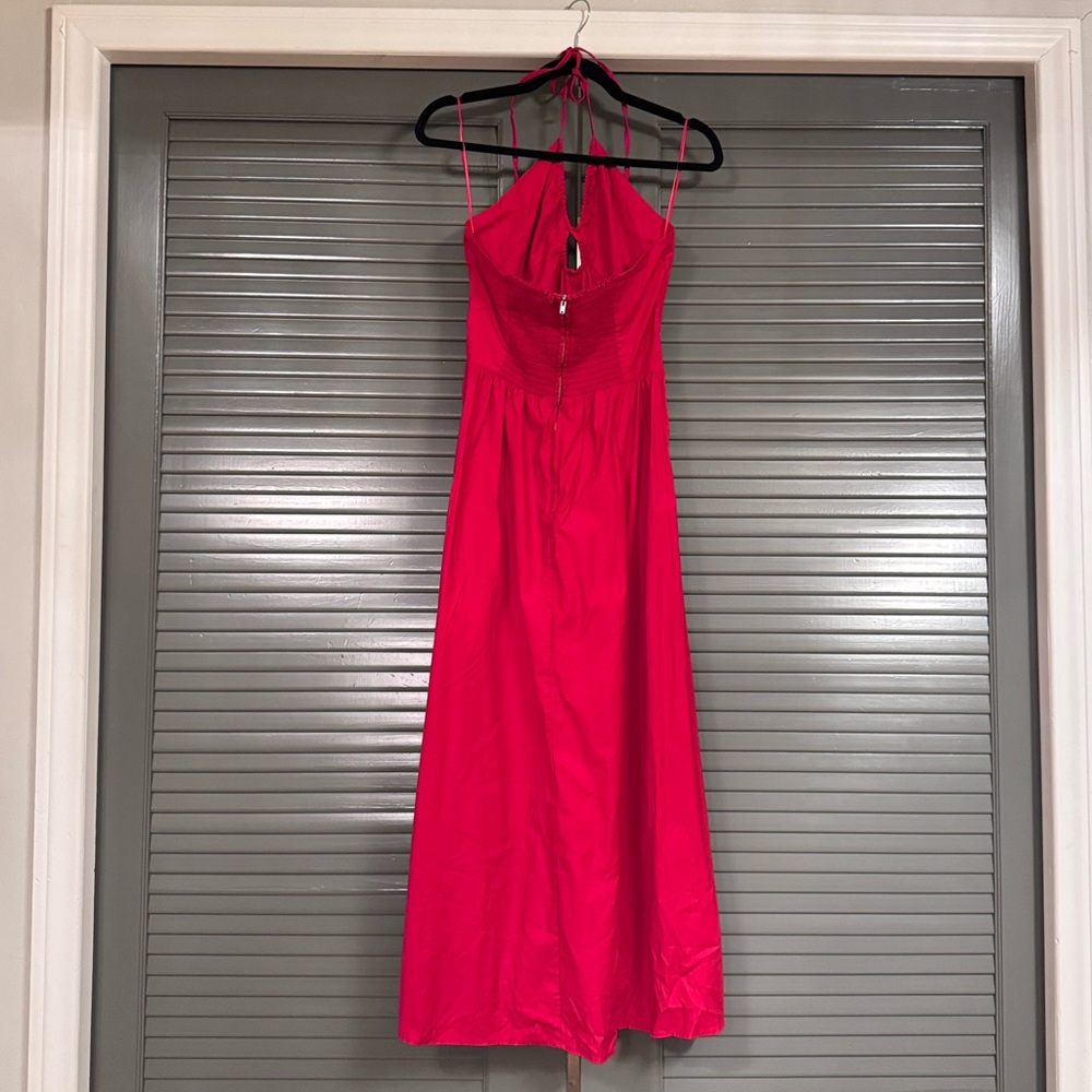Reformation Stassie Halter Neck Dress in Red - Picture 4 of 8